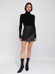 Юбка длины мини из экокожи с разрезом ZOLLA