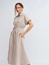 Платье-рубашка миди на резинке ZOLLA