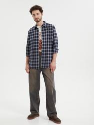 Рубашка из хлопка с узором в клетку ZOLLA