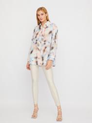 Брюки Skinny из экокожи с акцентными вставками ZOLLA