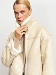 Утеплённая замшевая куртка-дублёнка с экомехом ZOLLA