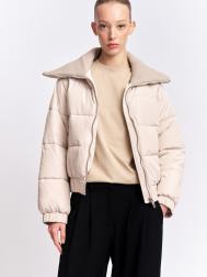 Тёплая короткая куртка на молнии с высоким воротником ZOLLA