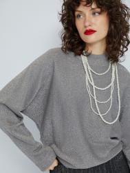 Тонкий трикотажный свитер с люрексом ZOLLA