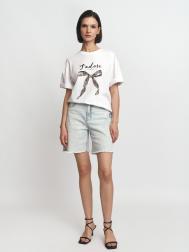 Джинсовые удлинённые шорты-бермуды из хлопка ZOLLA