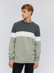 Тонкий хлопковый джемпер в стиле колор-блок ZOLLA