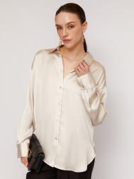 Офисная атласная рубашка оверсайз силуэта ZOLLA