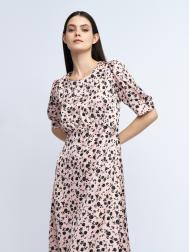 Платье миди из атласа с высокой талией ZOLLA