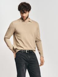 Тонкий трикотажный джемпер с воротником поло ZOLLA