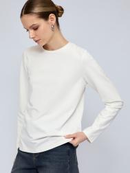 Трикотажный прямой лонгслив из хлопка ZOLLA