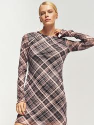 Платье мини из сетки в клетку ZOLLA