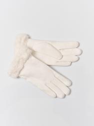 Тёплые перчатки с опушкой и подкладкой из экомеха ZOLLA