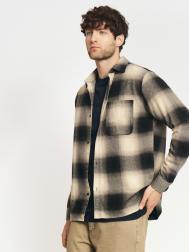 Рубашка из хлопка с длинным рукавом и узором в клетку ZOLLA