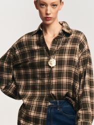 Фланелевая рубашка из хлопка в клетку ZOLLA