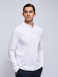 Лонгслив хенли из хлопка с длинным рукавом ZOLLA