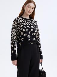 Трикотажный джемпер с леопардовым узором ZOLLA