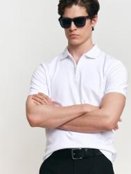 Футболка поло из хлопка на молнии ZOLLA