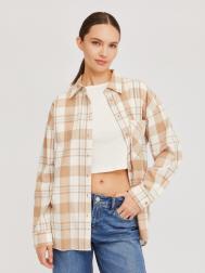 Фланелевая рубашка из хлопка в клетку с нагрудным карманом ZOLLA