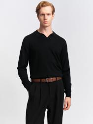 Трикотажный джемпер поло с длинным рукавом ZOLLA