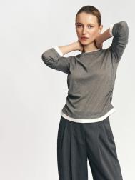 Трикотажный лонгслив с отделкой ZOLLA