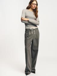 Брюки прямого силуэта с двойным поясом ZOLLA