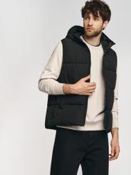 Утеплённый стёганый жилет на молнии с капюшоном ZOLLA