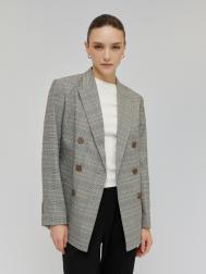 Двубортный приталенный жакет на пуговицах с поясом ZOLLA