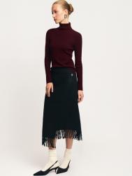 Шерстяная юбка-плед с запахом и бахромой ZOLLA
