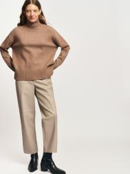 Брюки из экокожи с поясом на резинке ZOLLA