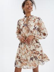 Шифоновое платье на резинке с принтом ZOLLA