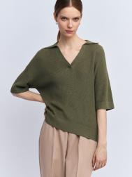 Трикотажный джемпер поло с коротким рукавом ZOLLA