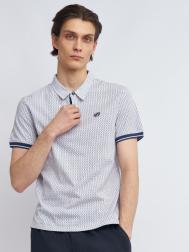 Футболка поло из хлопка с узором и эмблемой ZOLLA