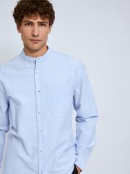 Офисная рубашка из хлопка с воротником-стойкой ZOLLA