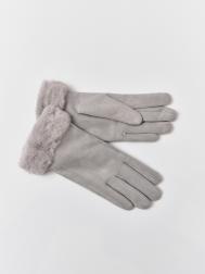 Тёплые перчатки с опушкой и подкладкой из экомеха ZOLLA