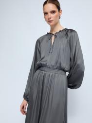 Атласное платье миди на резинке ZOLLA