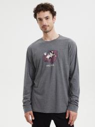 Тонкий трикотажный лонгслив с принтом ZOLLA