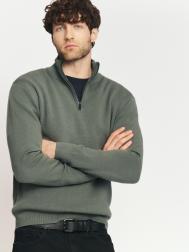 Тонкий трикотажный свитер с горлом на молнии ZOLLA