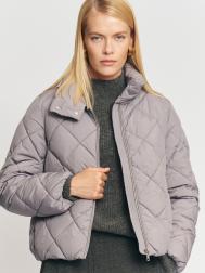 Тёплая короткая куртка на молнии с высоким воротником ZOLLA