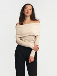 Трикотажный джемпер с открытыми плечами ZOLLA