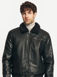 Тёплая куртка-бомбер из экокожи ZOLLA