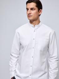 Офисная рубашка из хлопка с воротником-стойкой ZOLLA