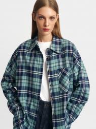 Верхняя рубашка оверсайз из фланели в клетку ZOLLA