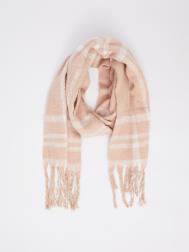 Тканевый шарф с узором в клетку и длинной бахромой ZOLLA