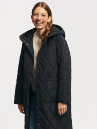 Длинная куртка-пальто на синтепоне с капюшоном ZOLLA