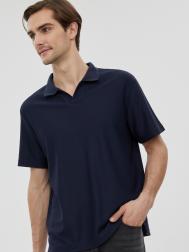 Футболка поло с вырезом однотонная ZOLLA