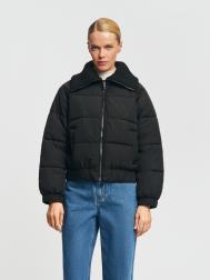 Тёплая короткая куртка на молнии с высоким воротником ZOLLA