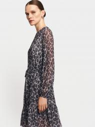 Леопардовое платье мини из сетки на кулиске ZOLLA