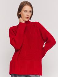 Вязаный шерстяной свитер объёмного фасона с воротником ZOLLA