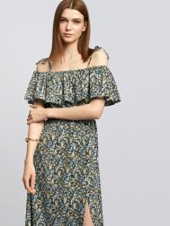 Платье-сарафан с открытыми плечами и разрезом ZOLLA