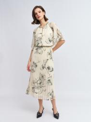 Шифоновое платье миди с юбкой плиссе ZOLLA