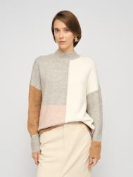 Вязаный свитер прямого силуэта с воротником-стойкой ZOLLA